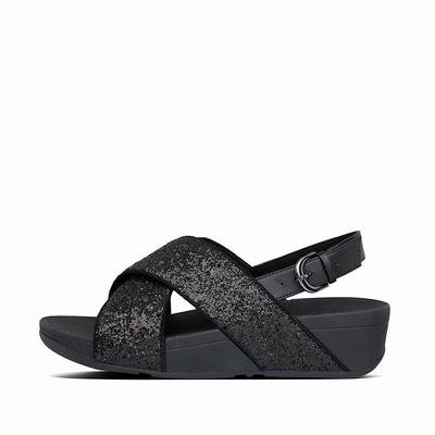 Fitflop Women's LULU Glitter Back-Strap Sandals - Black, FV5726189